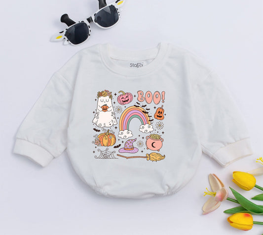 Little Pumpkin Boo Halloween Baby Romper Long Sleeve Bodysuit Fall Outfit Boy Girl Toddler Clothes Baby Shower Gift Cute Fall
