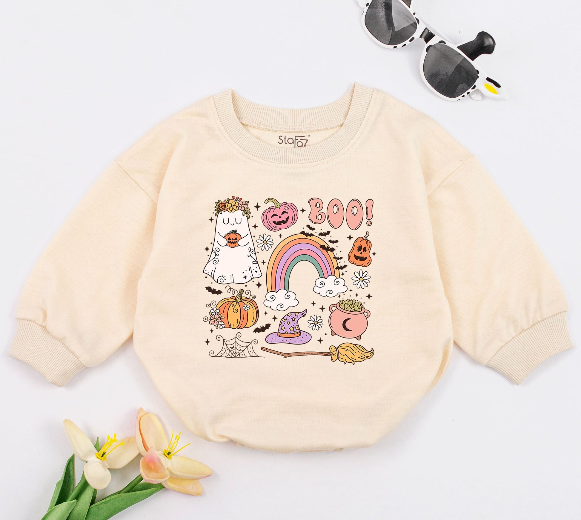 Little Pumpkin Boo Halloween Baby Romper Long Sleeve Bodysuit Fall Outfit Boy Girl Toddler Clothes Baby Shower Gift Cute Fall