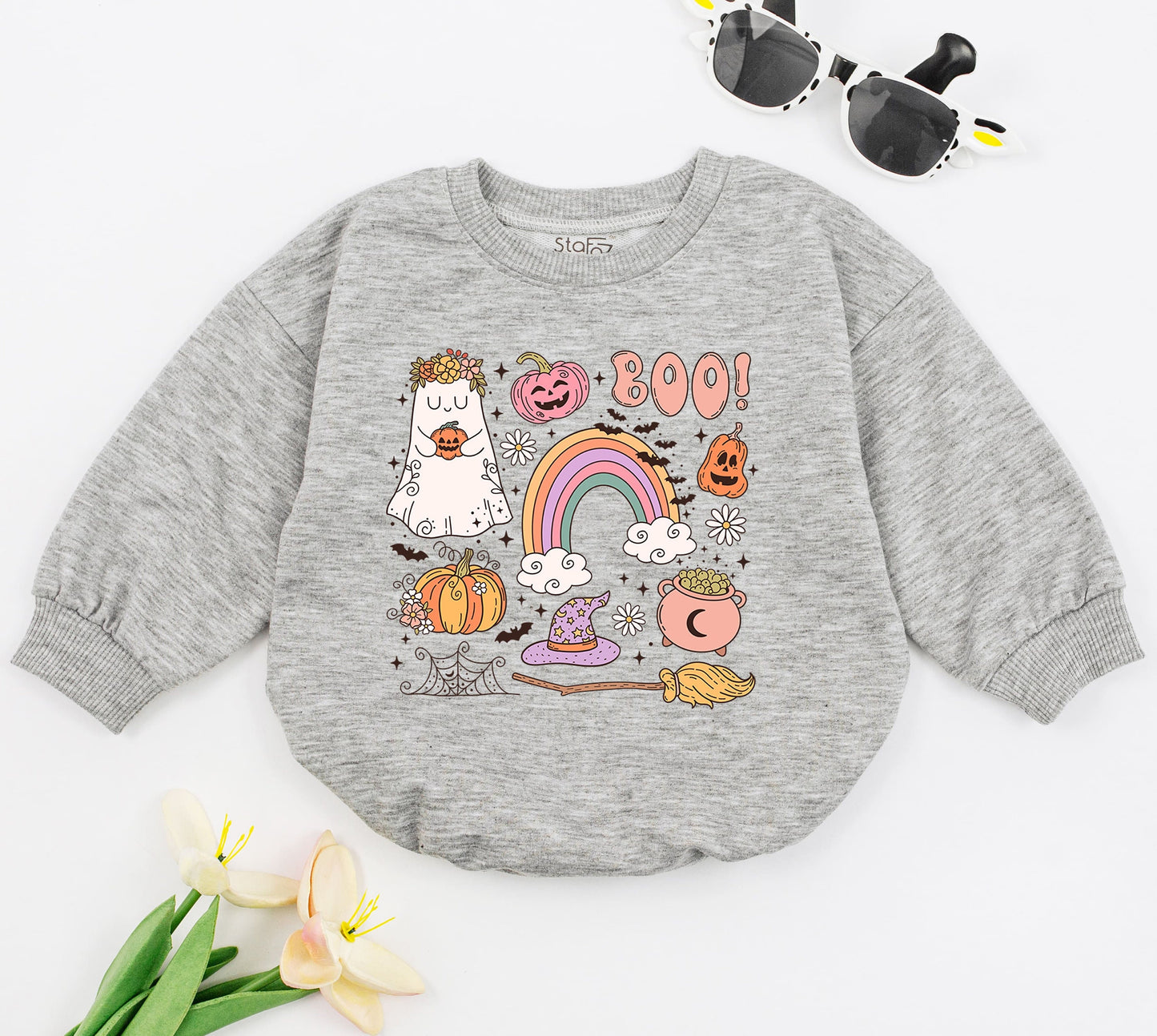 Little Pumpkin Boo Halloween Baby Romper Long Sleeve Bodysuit Fall Outfit Boy Girl Toddler Clothes Baby Shower Gift Cute Fall