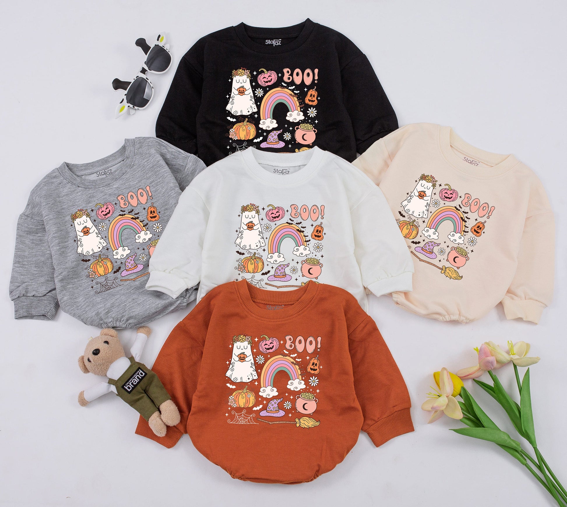 Little Pumpkin Boo Halloween Baby Romper Long Sleeve Bodysuit Fall Outfit Boy Girl Toddler Clothes Baby Shower Gift Cute Fall