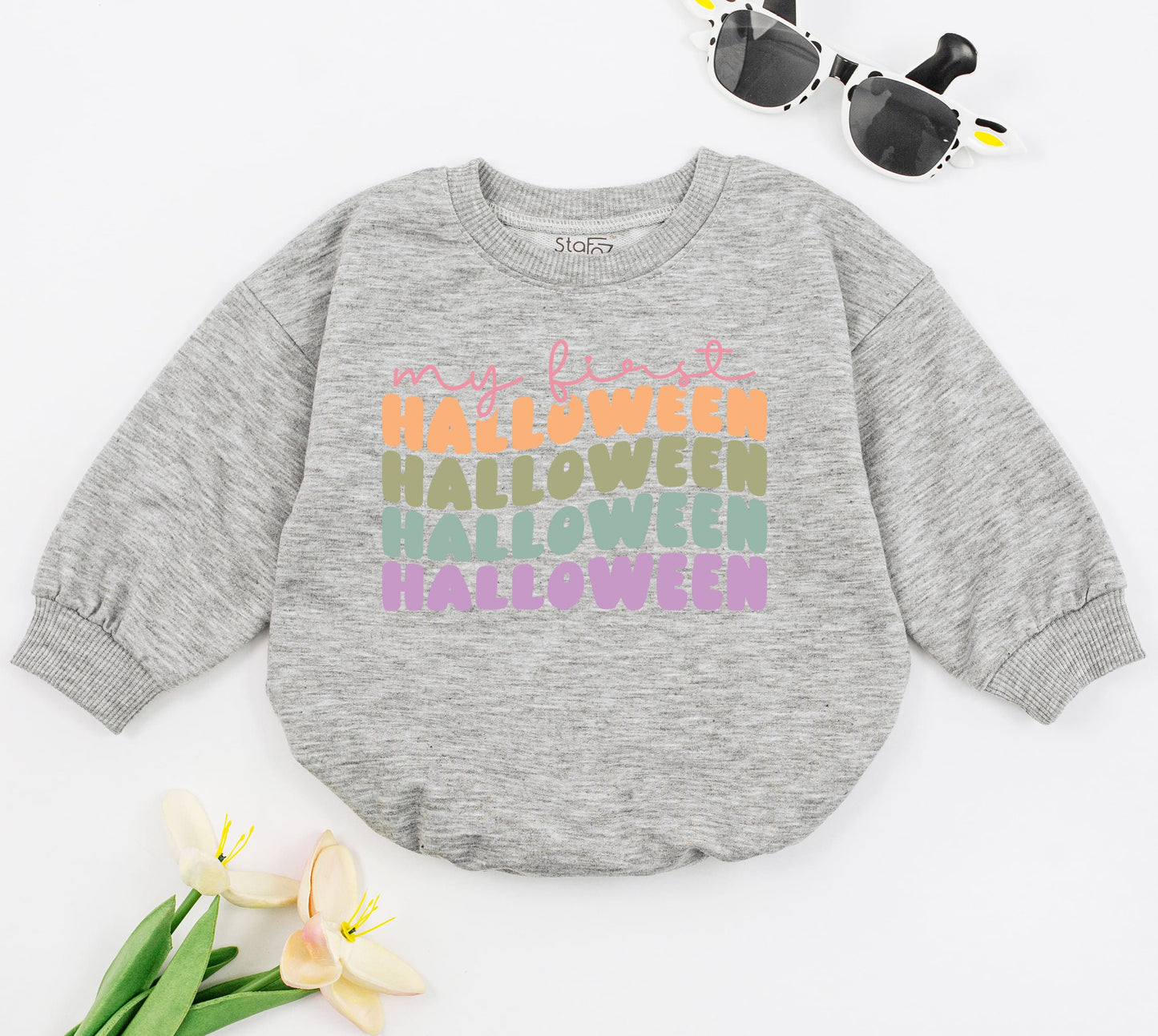 First Halloween Baby Romper: Newborn Outfit, Gender Neutral, Minimalist