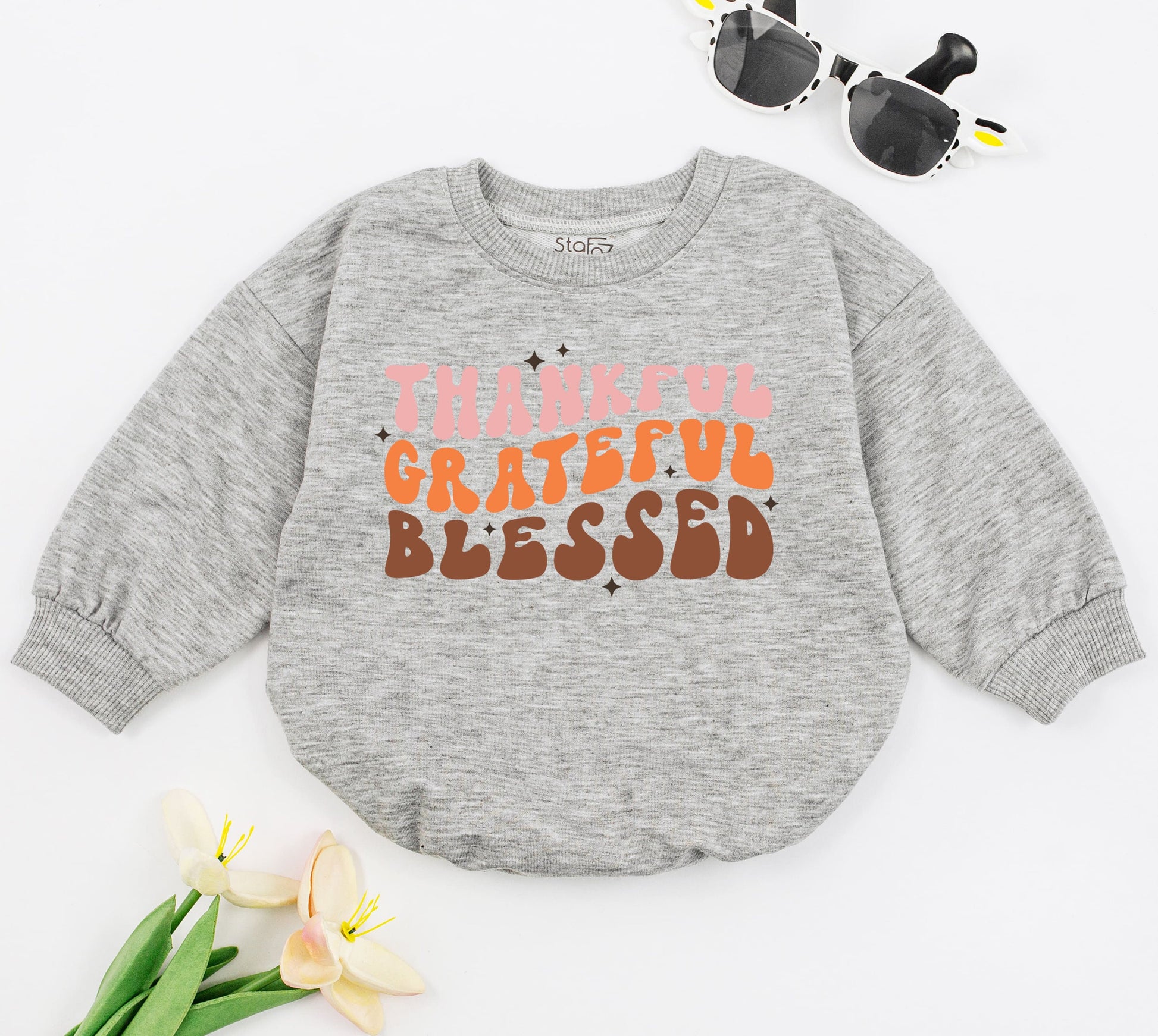 Grateful Baby Romper: Fall Announcement & Thanksgiving Baby Outfit