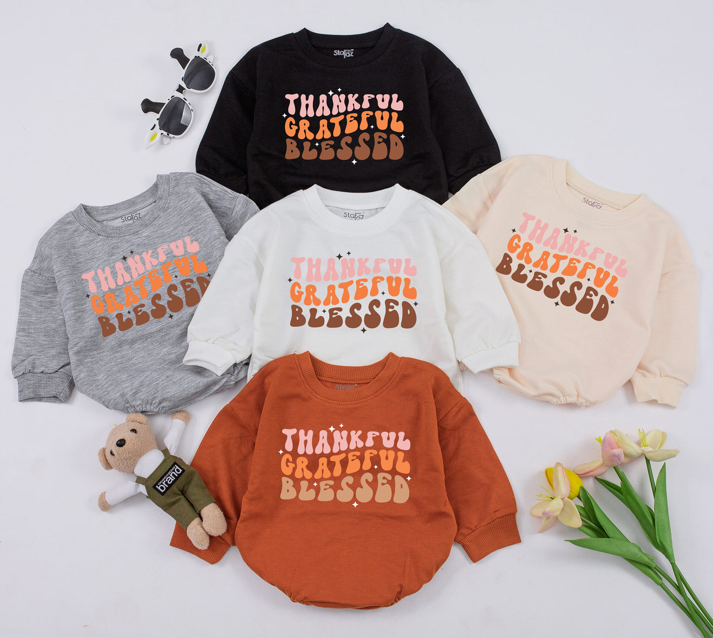 Grateful Baby Romper: Fall Announcement & Thanksgiving Baby Outfit