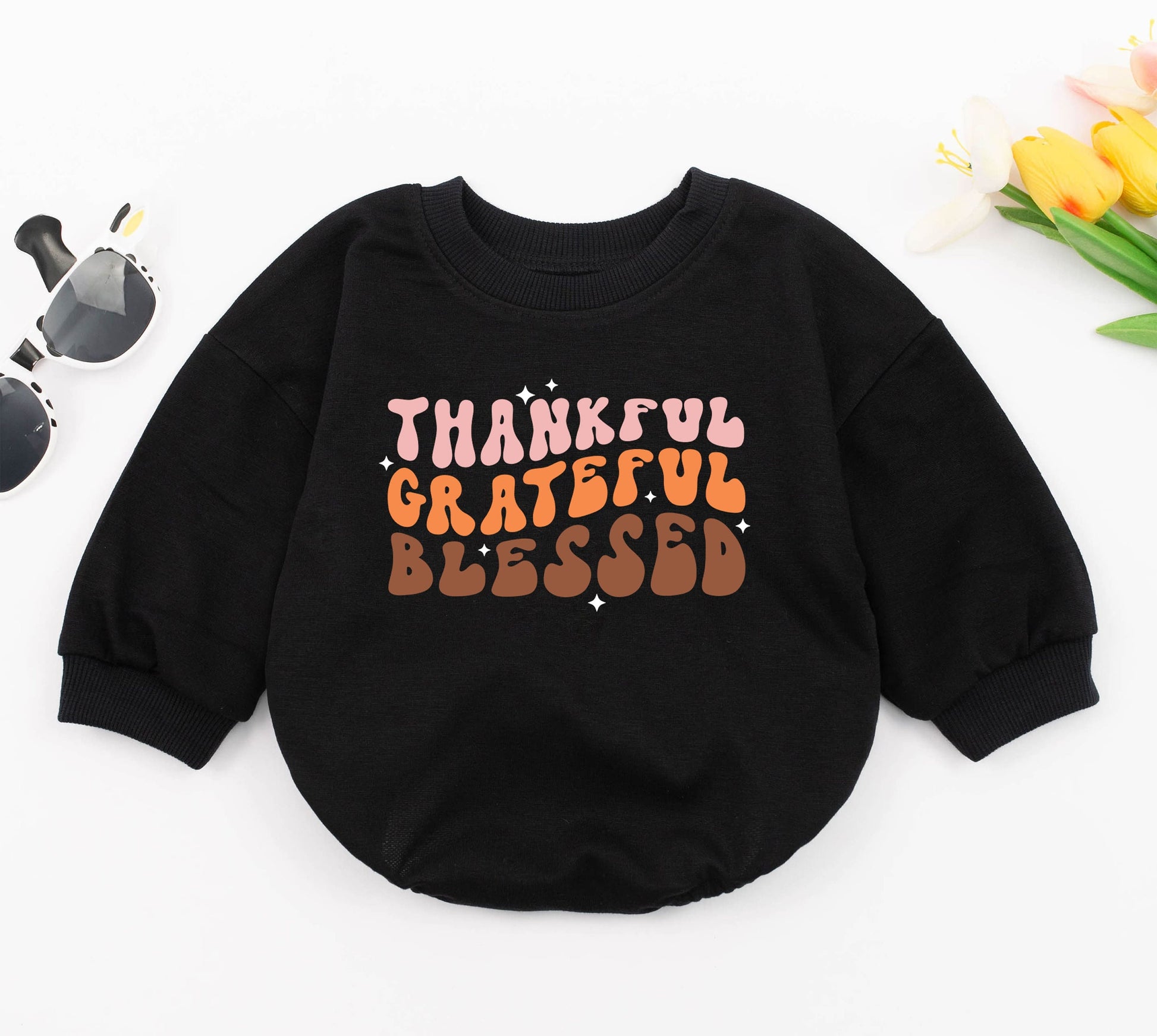 Grateful Baby Romper: Fall Announcement & Thanksgiving Baby Outfit