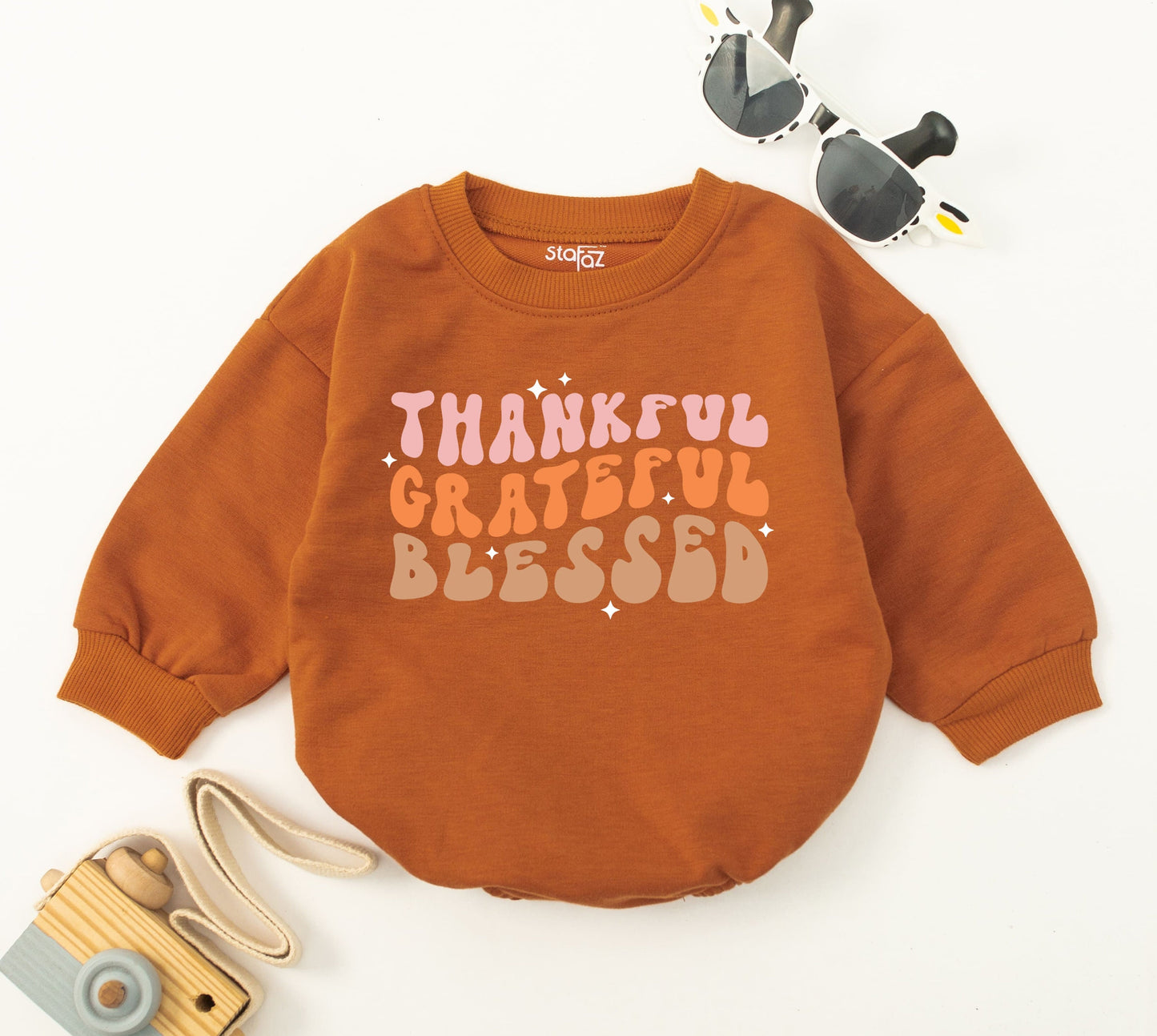 Grateful Baby Romper: Fall Announcement & Thanksgiving Baby Outfit