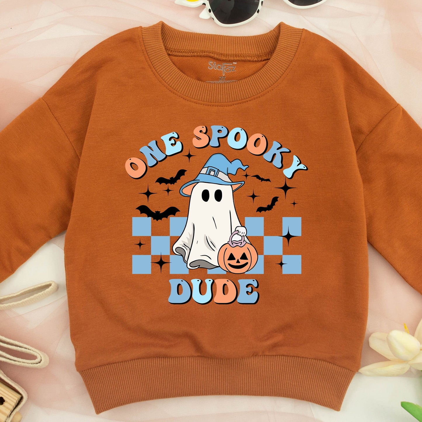 One Spooky Dude Halloween Birthday Sweater for Baby Boy Girl Toddler First Birthday Pumpkin Spooky Mama Dada Matching Family Fall Casual