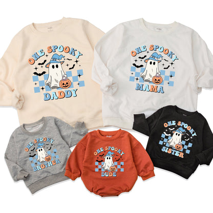 One Spooky Dude Halloween Birthday Sweater for Baby Boy Girl Toddler First Birthday Pumpkin Spooky Mama Dada Matching Family Fall Casual