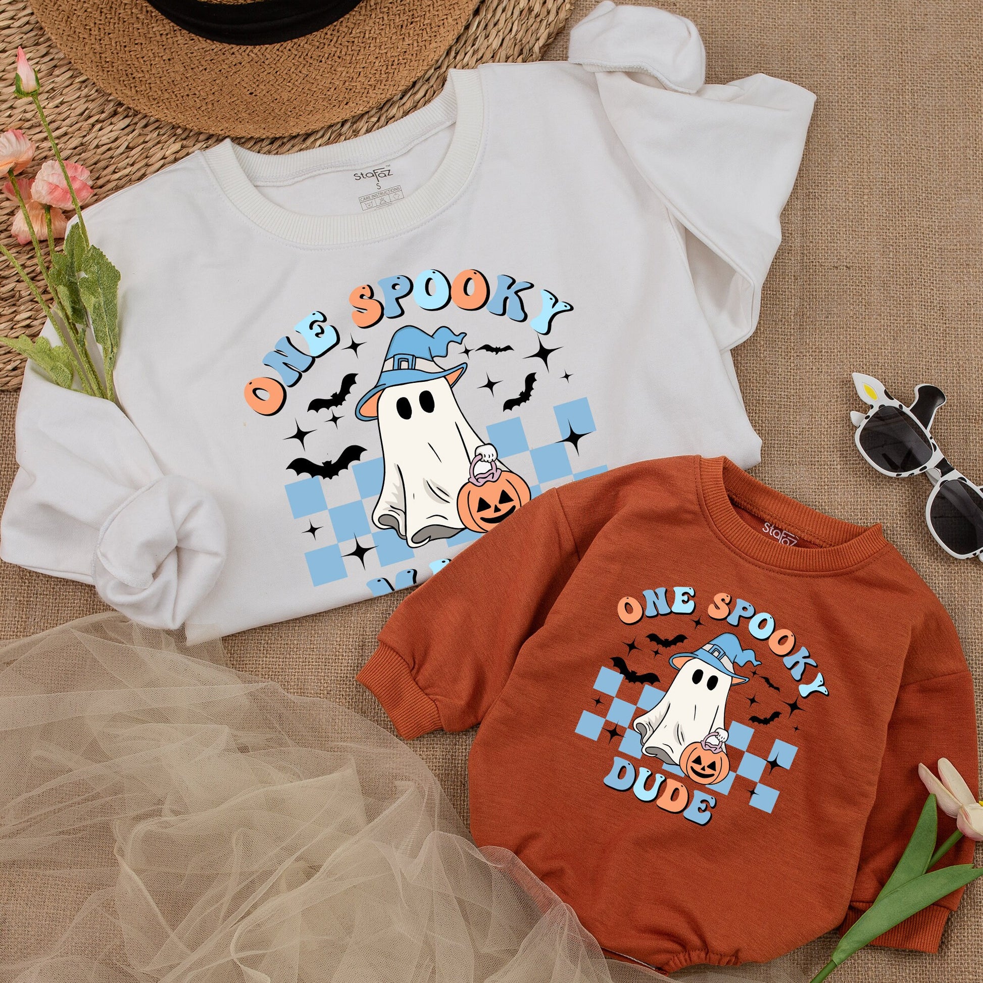 One Spooky Dude Halloween Birthday Sweater for Baby Boy Girl Toddler First Birthday Pumpkin Spooky Mama Dada Matching Family Fall Casual