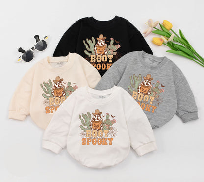 Spooky Western Baby Romper: Halloween Cowboy Costume for Newborns