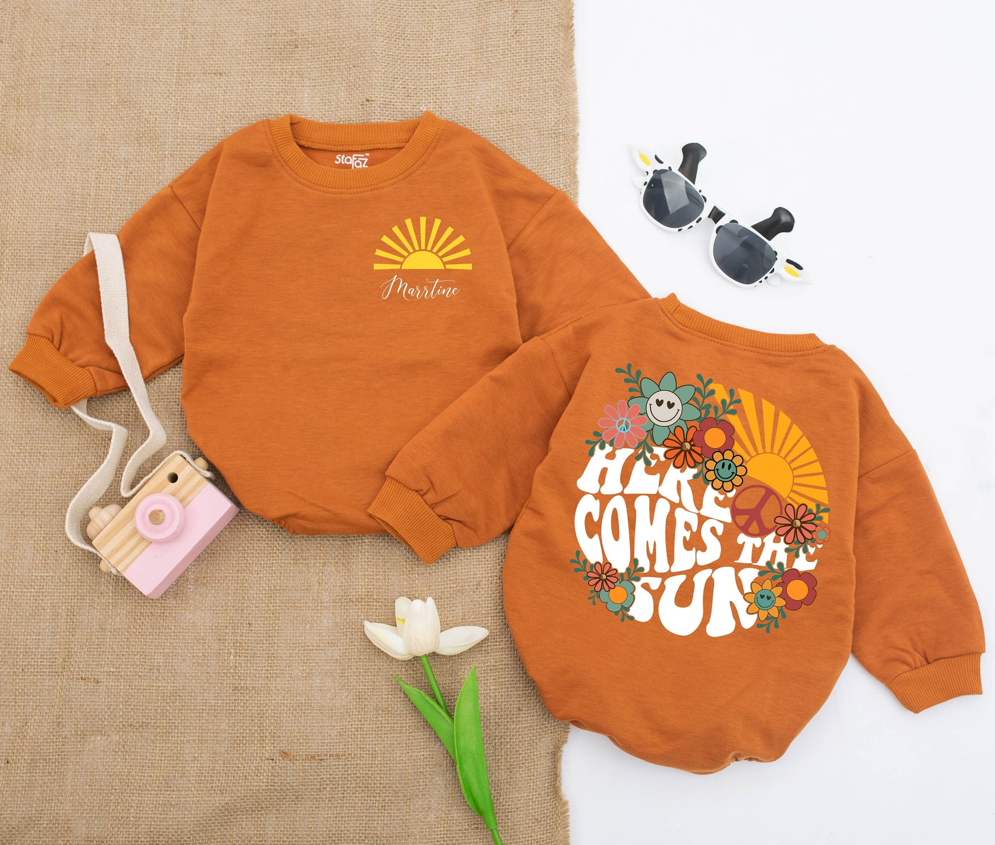 Cute Hey Boo Ghost Baby Romper Halloween Outfit for Newborns and Infants, perfect for first Halloween, fall baby shower, cute spooky ghost clothes.