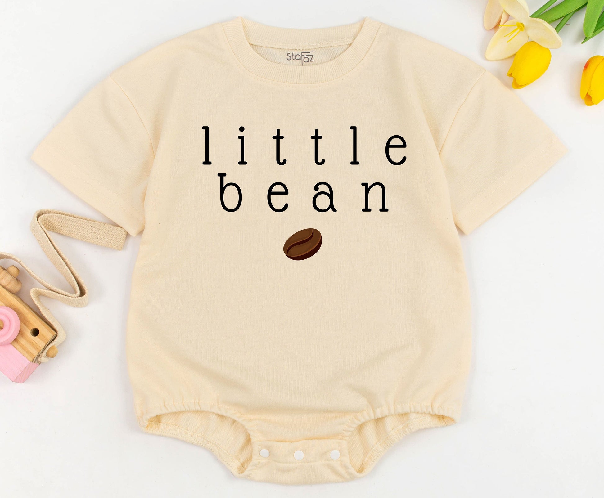 Little Bean Coffee Romper: Minimalist Gender-Neutral Baby Outfit