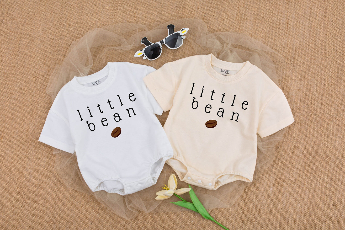 Little Bean Coffee Romper: Minimalist Gender-Neutral Baby Outfit