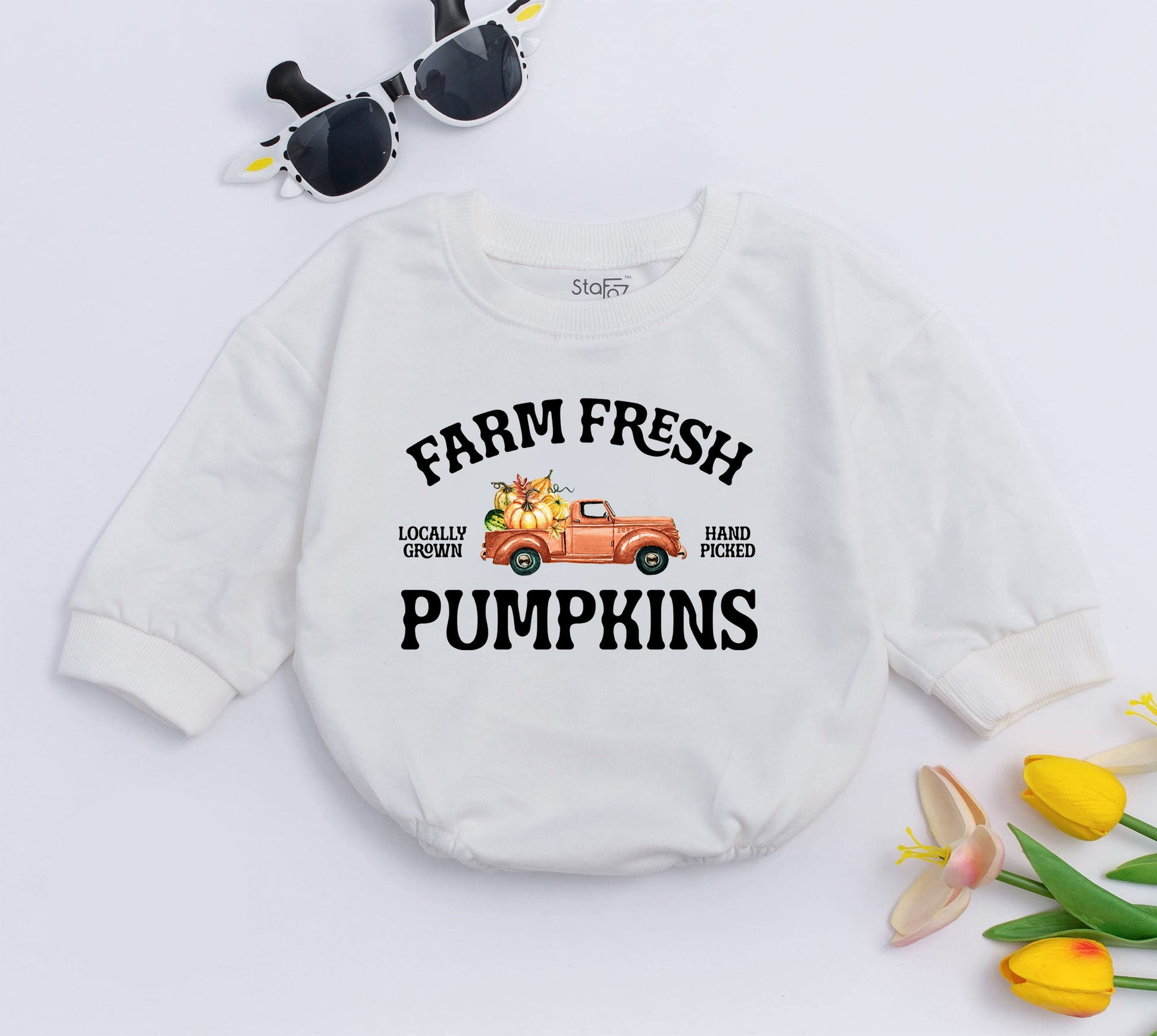 Autumn Baby Romper: Pumpkin Patch Outfit for Fall and Thanksgiving