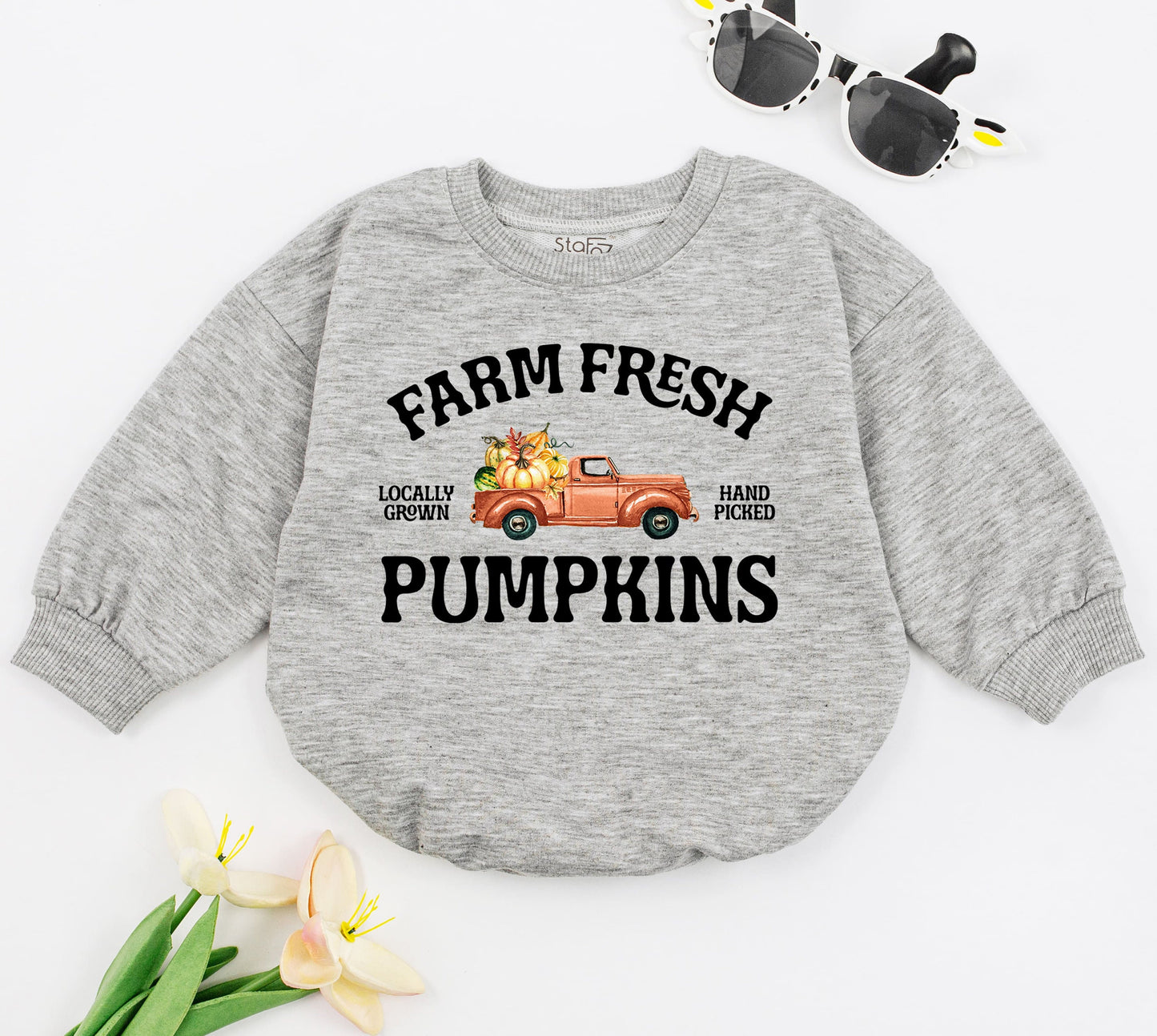 Autumn Baby Romper: Pumpkin Patch Outfit for Fall and Thanksgiving