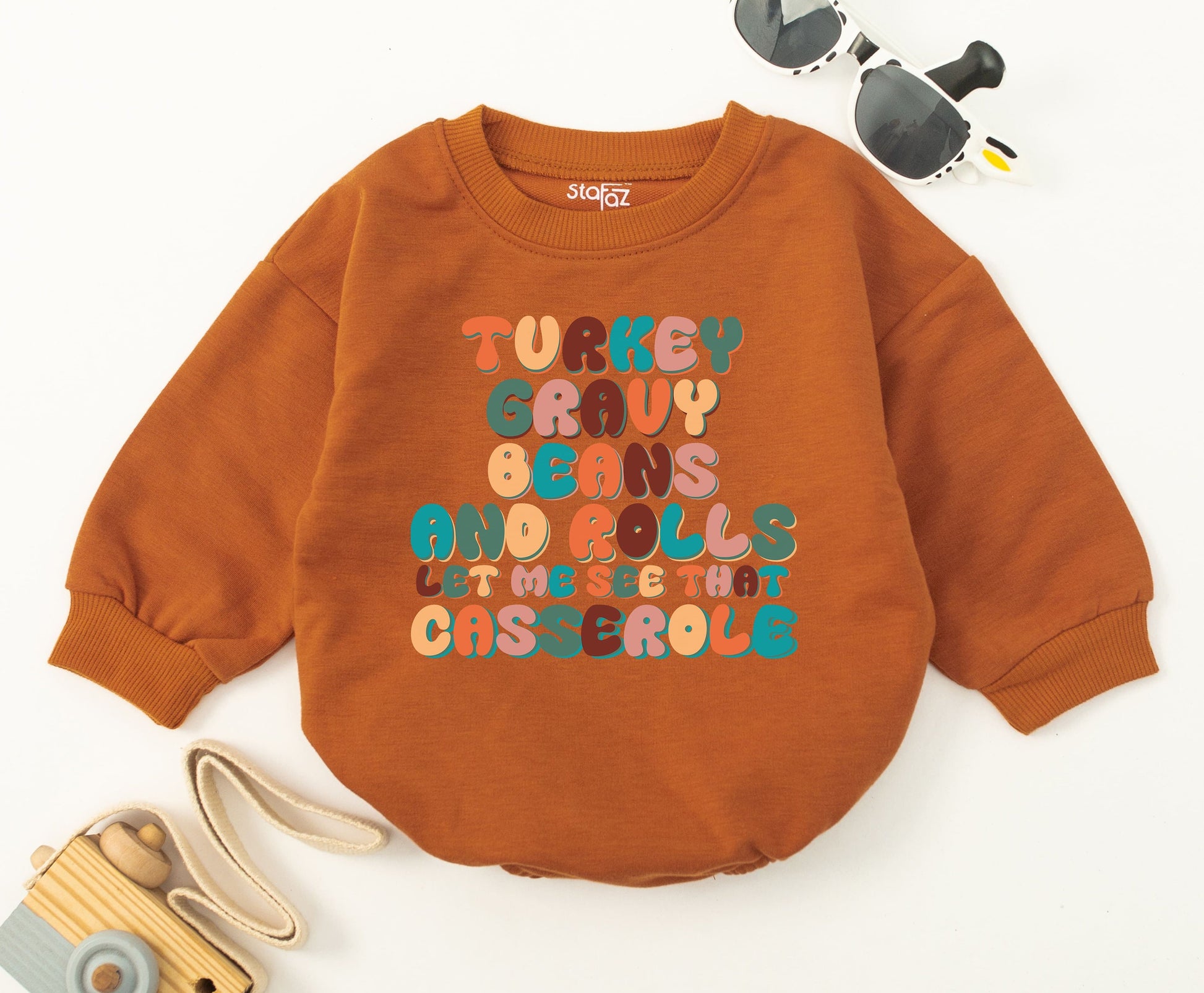 Retro Thanksgiving Baby Bodysuit: Cute & Funny Fall Gift