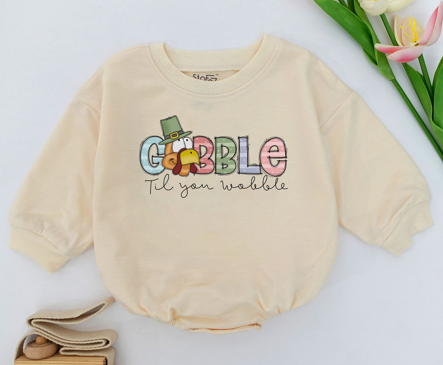 Baby Thanksgiving Romper: First Turkey Day Funny Outfit