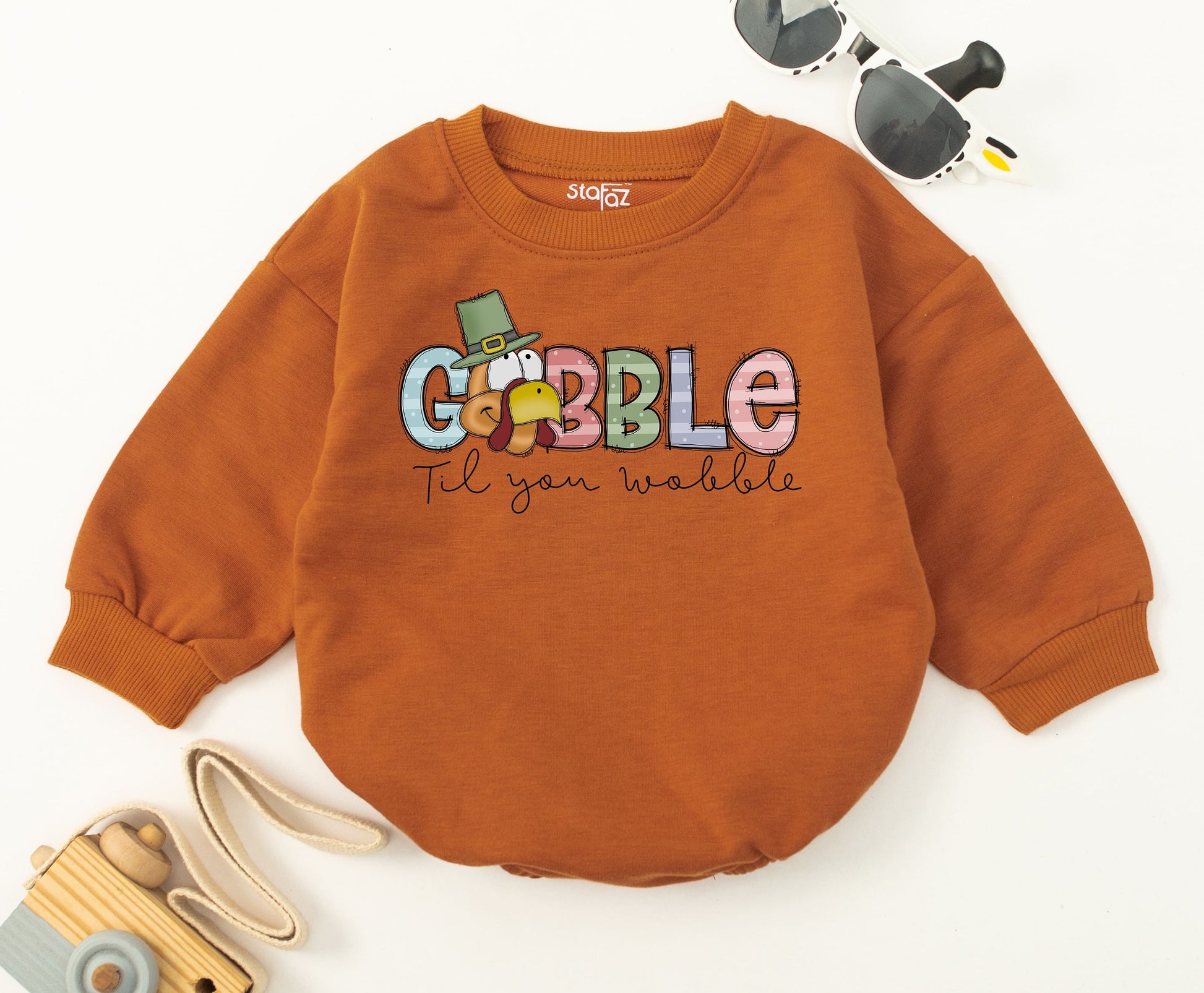 Baby Thanksgiving Romper: First Turkey Day Funny Outfit