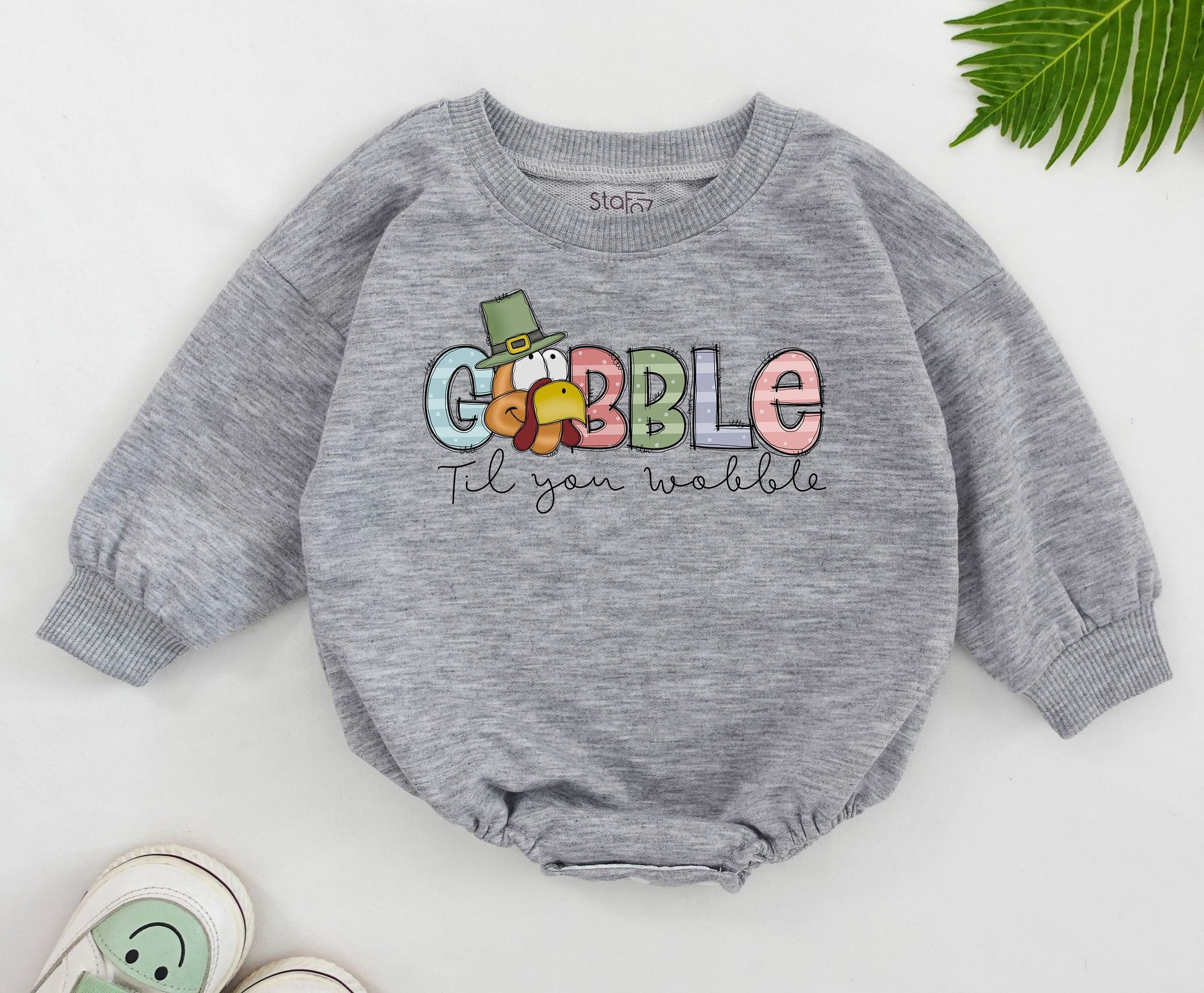 Baby Thanksgiving Romper: First Turkey Day Funny Outfit