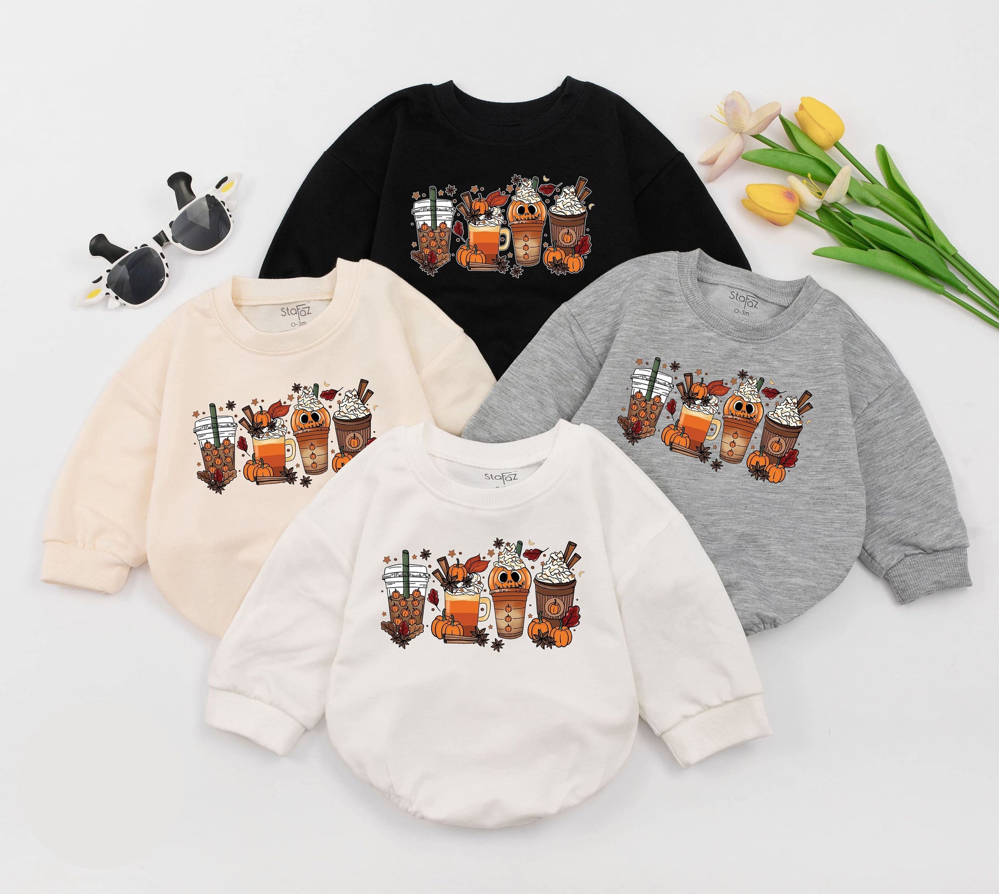 Pumpkin Spice Fall Baby Romper – First Thanksgiving Outfit