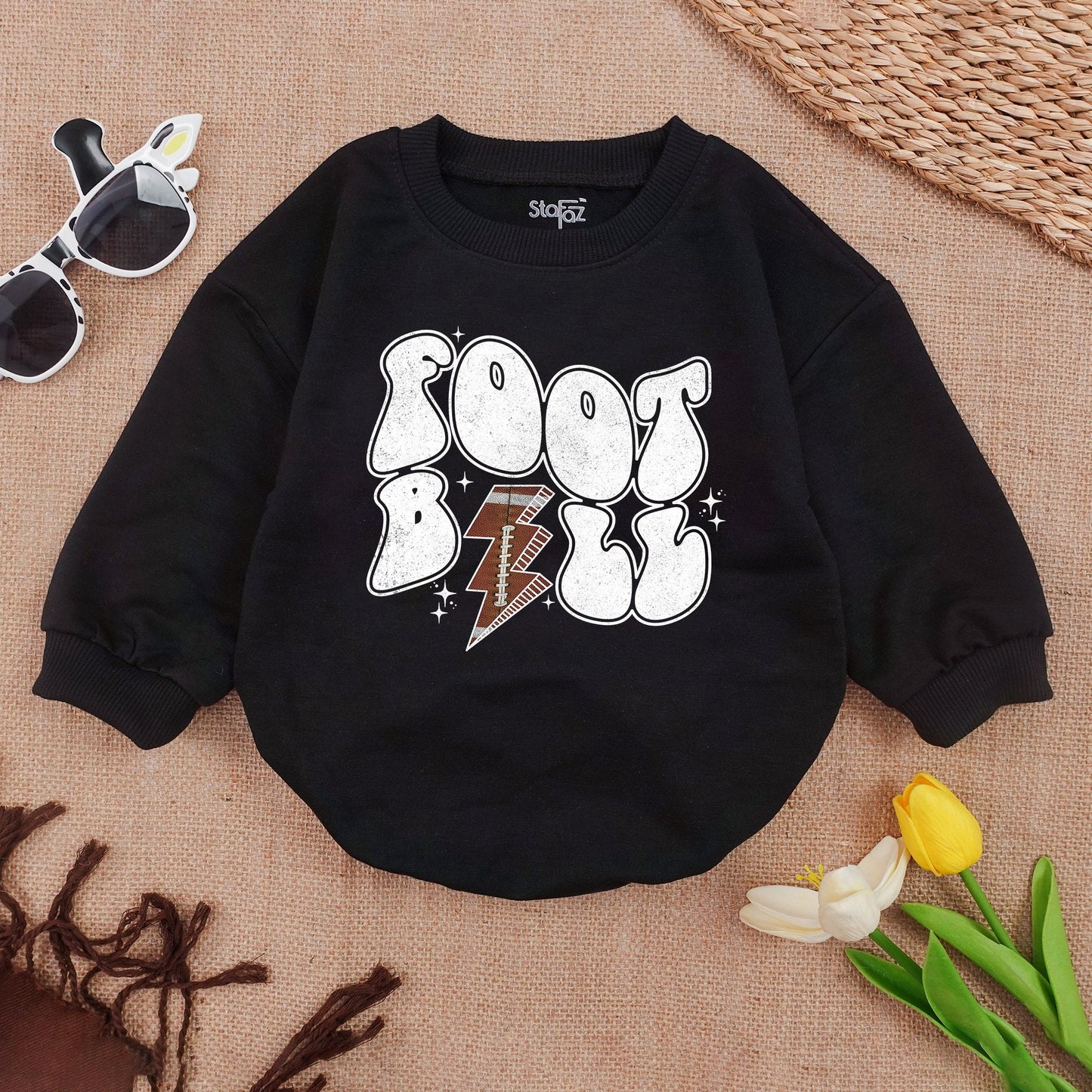 Boo Rock! Funny Baby Girl Halloween Outfit Romper, 1st Halloween Costume, Retro Sweatshirt Toddler Girl Spooky Vibes Gift