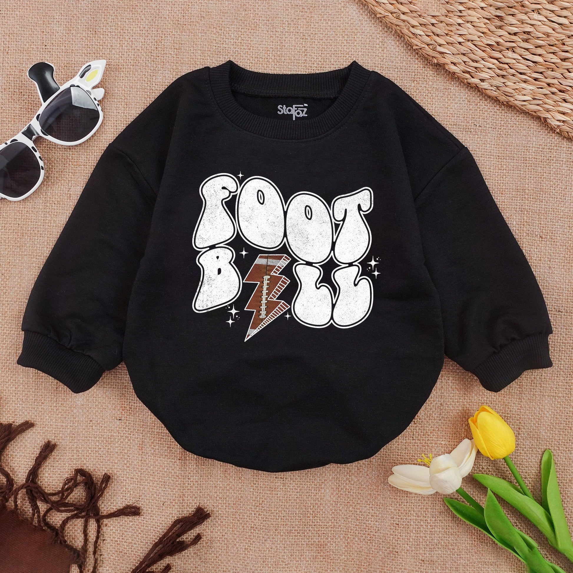 Boo Rock! Funny Baby Girl Halloween Outfit Romper, 1st Halloween Costume, Retro Sweatshirt Toddler Girl Spooky Vibes Gift