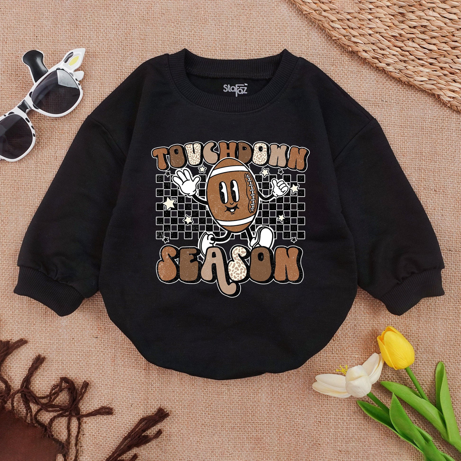 Touchdown Football Baby Romper - Baby Shower & Announcement Outfit