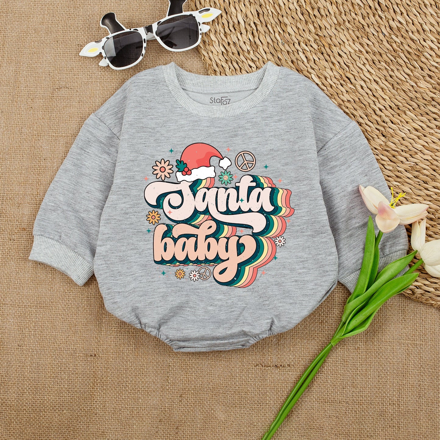 Santa Baby Christmas Romper - 1st Christmas Bodysuit Outfit