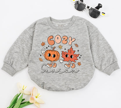 Cute Pumpkin Coffee Baby Bubble Romper for First Thanksgiving Fall Outfits Adorable Baby Clothes with Pumpkin Spice and Coffee Designs