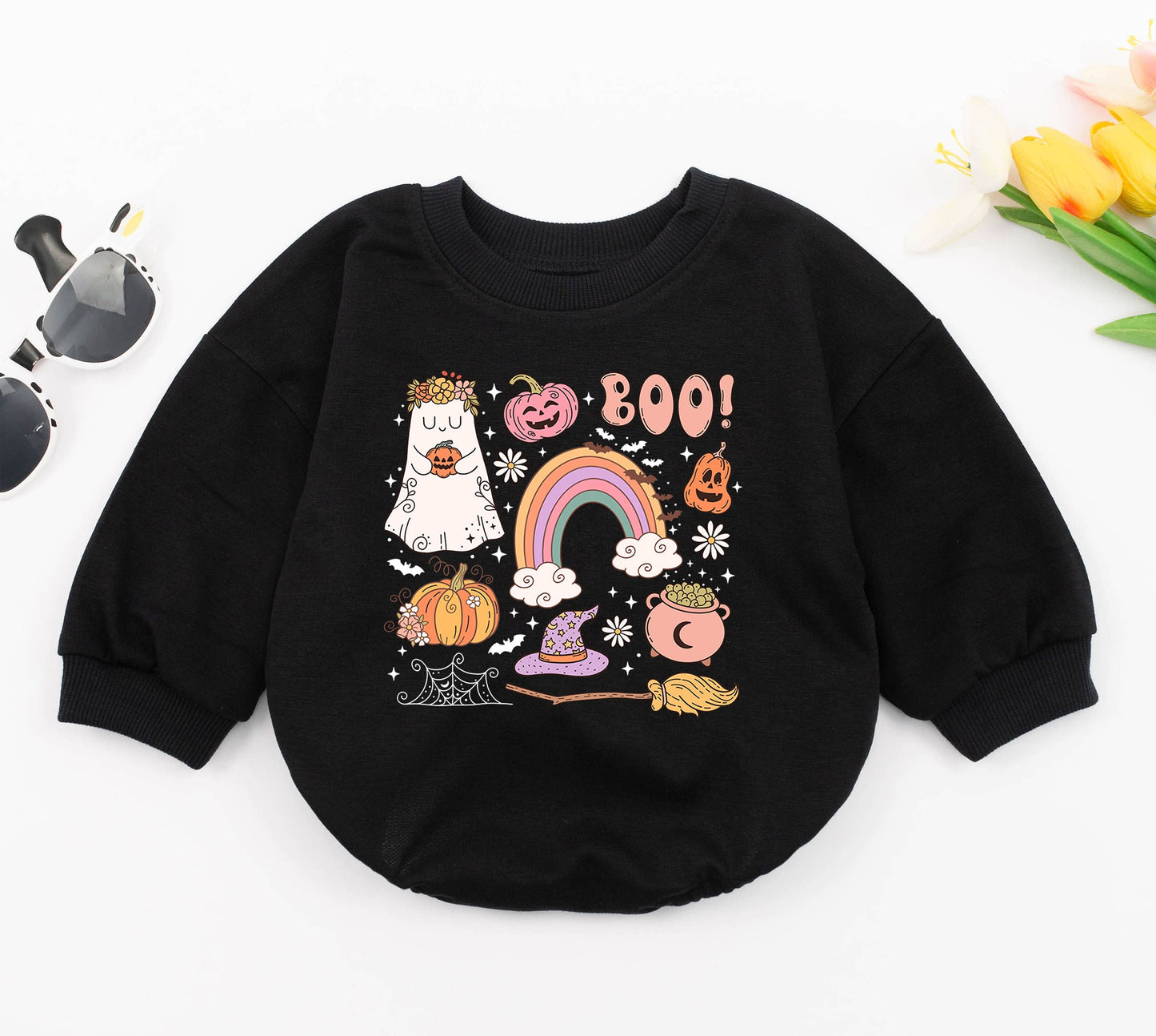 Pumpkin Halloween Baby Romper, Cute Fall Bodysuit, Long Sleeve Outfit