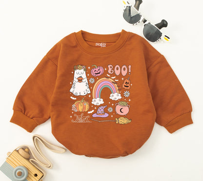Little Pumpkin Boo Halloween Baby Romper Long Sleeve Bodysuit Fall Outfit Boy Girl Toddler Clothes Baby Shower Gift Cute Fall