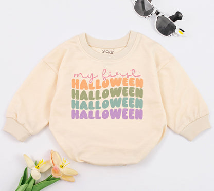 First Halloween Baby Romper: Newborn Outfit, Gender Neutral, Minimalist