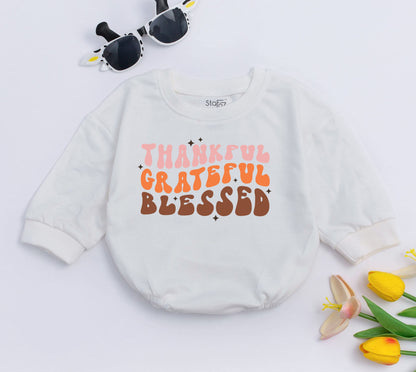 Grateful Baby Romper: Fall Announcement & Thanksgiving Baby Outfit