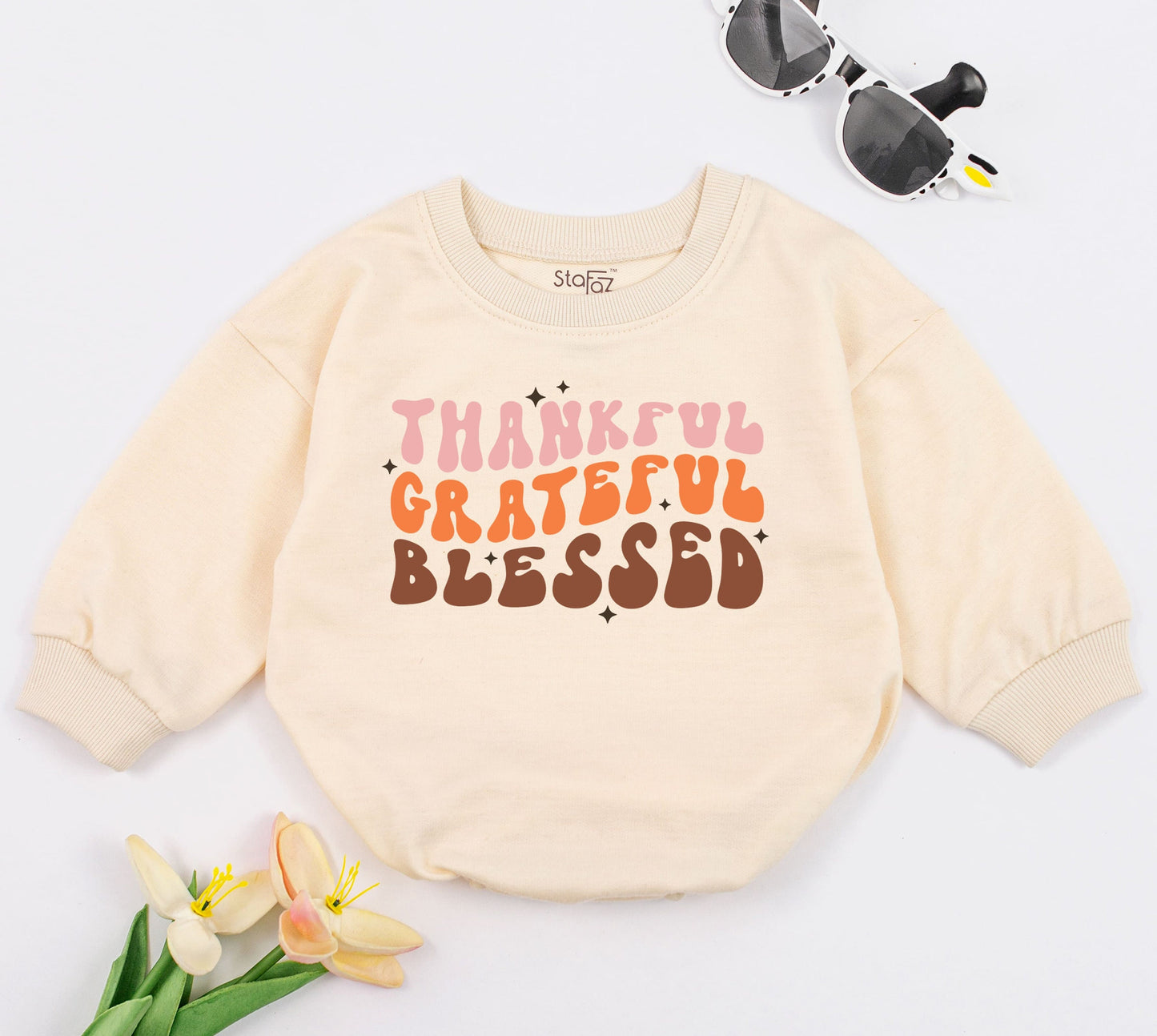 Grateful Baby Romper: Fall Announcement & Thanksgiving Baby Outfit