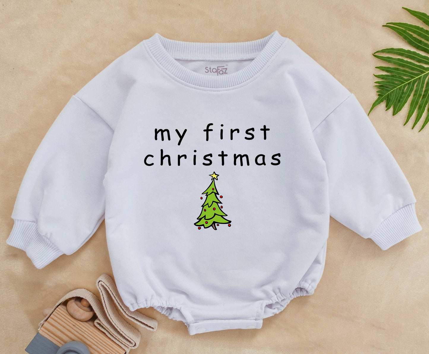 Baby's First Christmas Romper: Cozy Long Sleeve Holiday Bodysuit