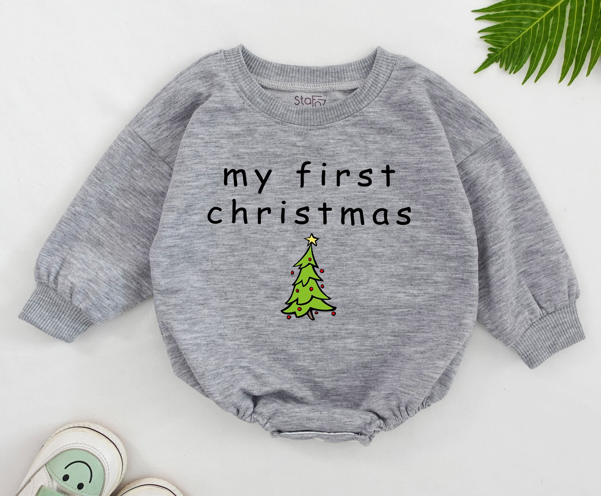 Baby's First Christmas Romper: Cozy Long Sleeve Holiday Bodysuit