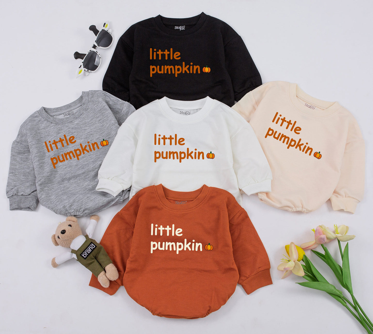 Pumpkin Baby Romper & Sweatshirt - Unisex Halloween & Fall Outfit