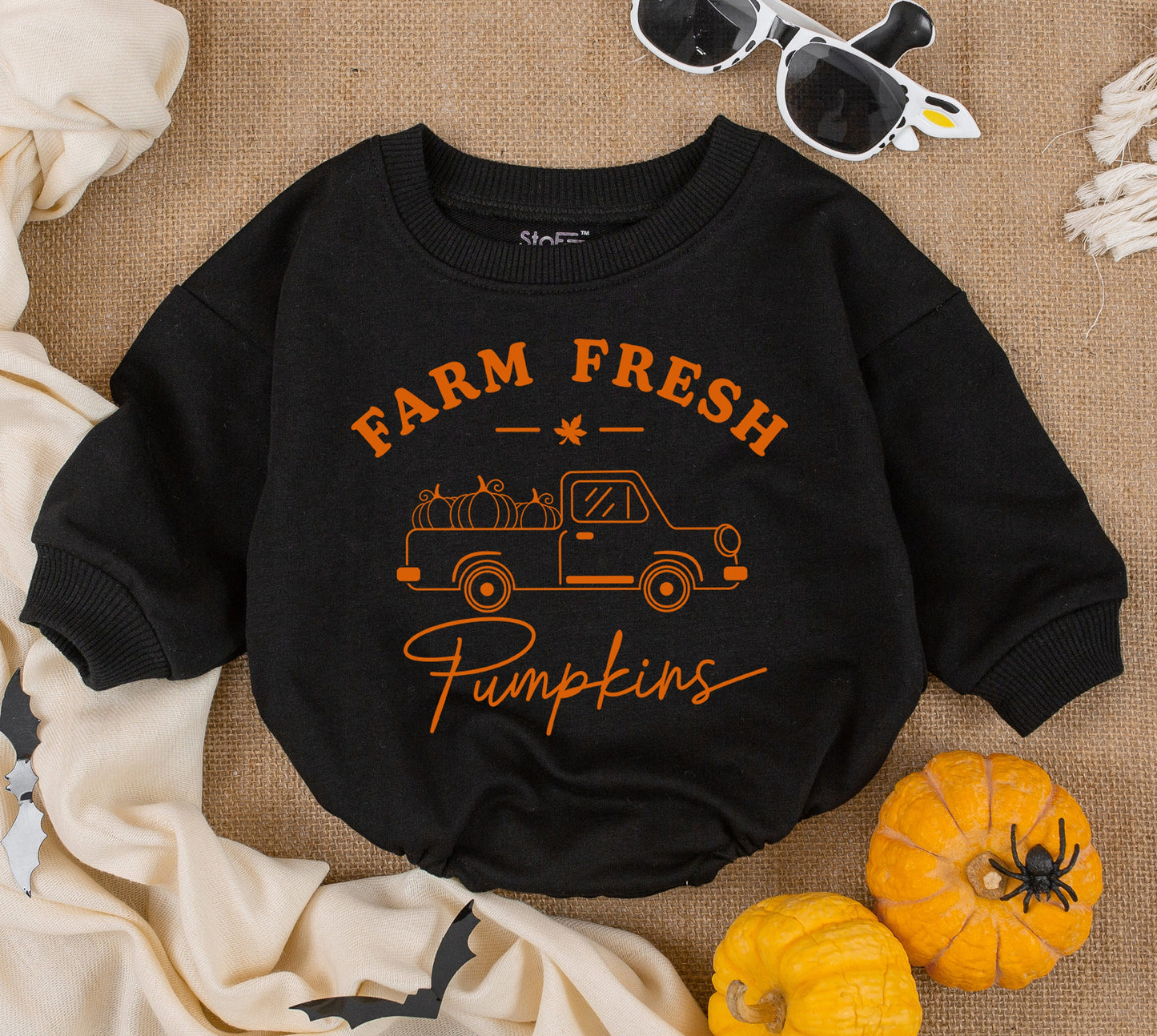 Pumpkin Patch Baby Romper: Gender Neutral Fall & Halloween Outfit