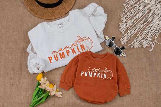 Custom Matching Family Pumpkin Shirts for Halloween Celebrations Mama Papa Toddler Baby Outfits Fall Harvest Theme Comfortable Cotton Apparel