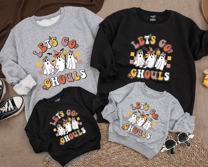 Groovy Ghouls Matching Halloween Sweatshirt: Mommy and Me Retro Outfit, Cute Ghosts, Fall Fun for Baby, Toddler & Kids!  Vintage Spooky Gift, 138 char