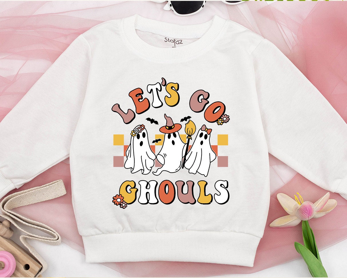 Groovy Ghouls Matching Halloween Sweatshirt: Mommy and Me Retro Outfit, Cute Ghosts, Fall Fun for Baby, Toddler & Kids!  Vintage Spooky Gift, 138 char