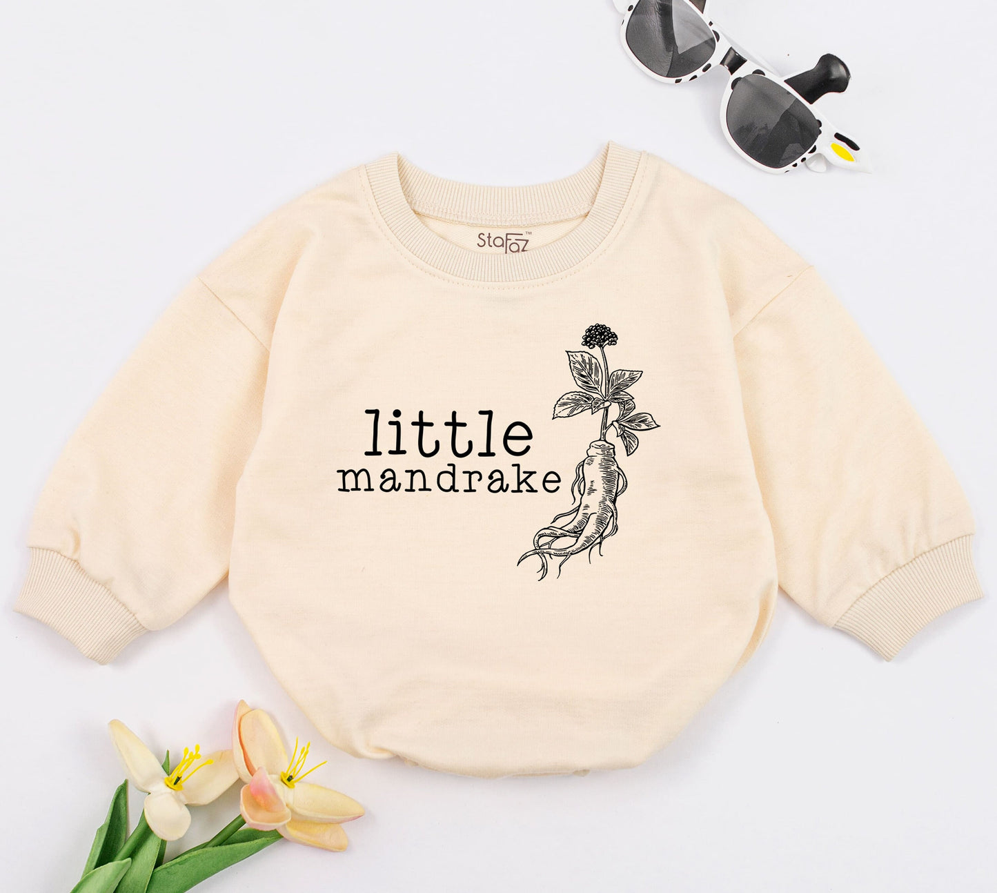 Magic Mandrake Romper: Cute Wizard Bodysuit for Baby Reveal Gift