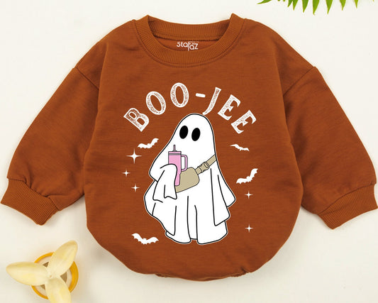 Cute Boo Jee Ghost Halloween Kid Sweatshirt Spooky Season Baby Toddler Unisex Sweater Soft Comfortable Funny Spooky Vibes Party Gift