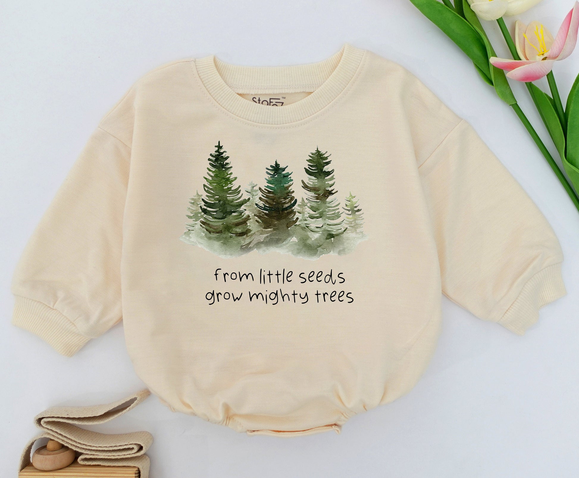 Tiny Seeds Romper - Nature Adventure Baby Gift for Outdoor Lovers