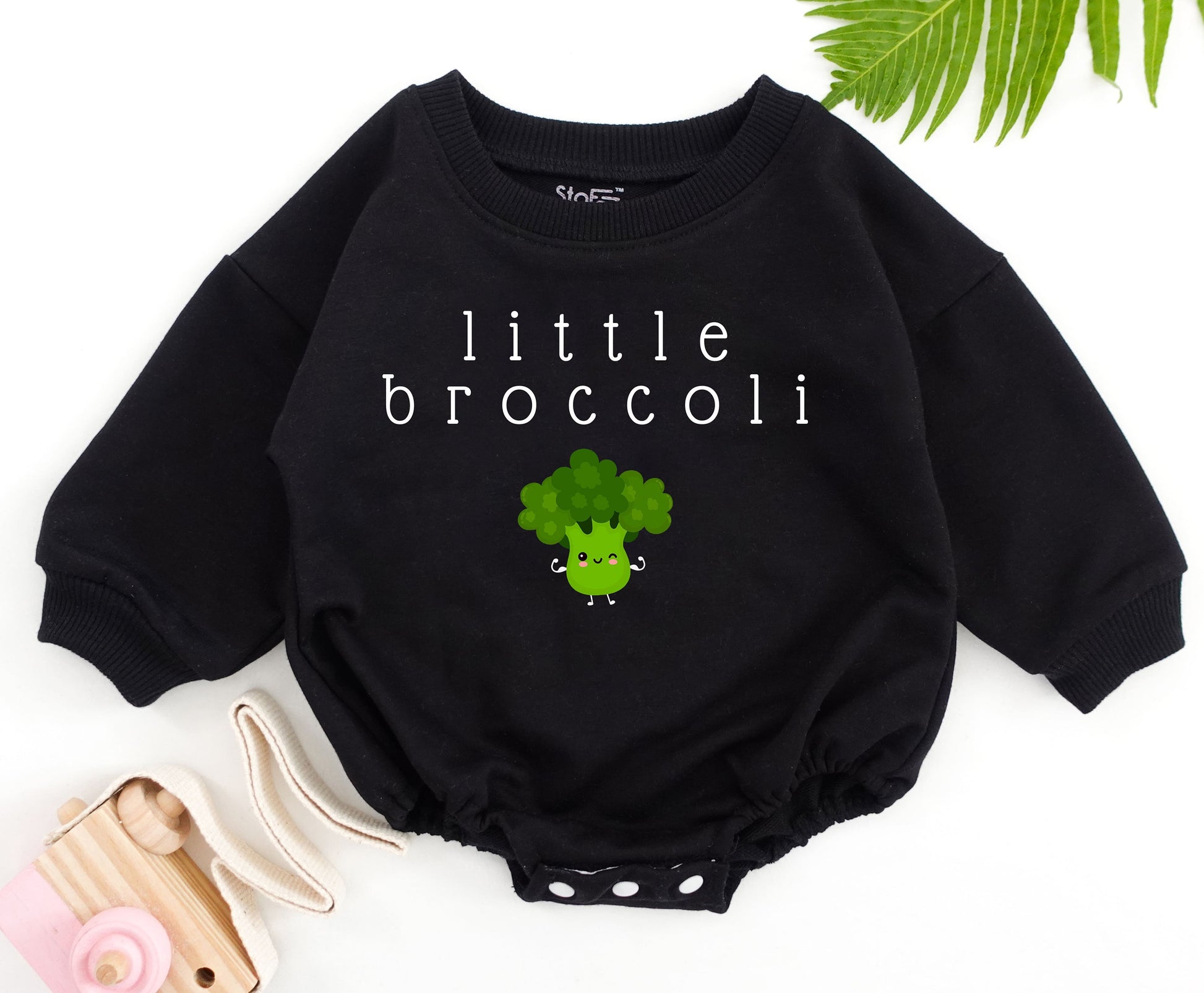 Broccoli Baby Romper - Unisex, Minimalist Outfit, Vegan Gift