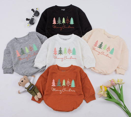 Funny Retro Christmas Baby Bubble Romper Toddler Sweatshirt Merry Christmas Vibes 1st Christmas Outfit Baby Shower Gift Xmas Clothes