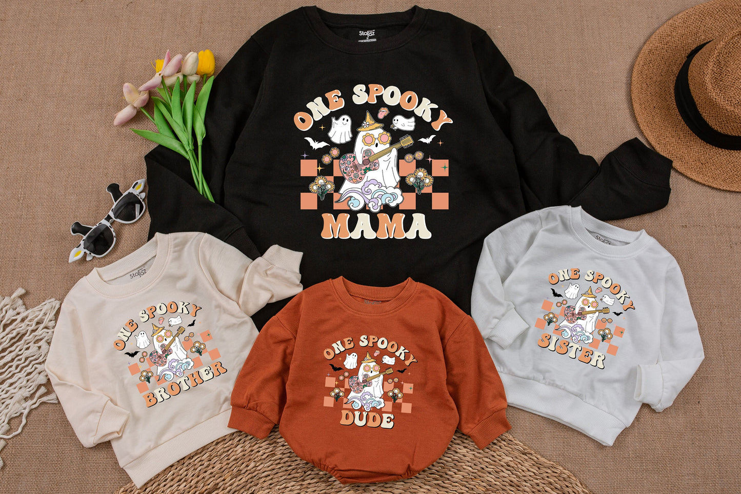 Spooky Family Halloween Birthday Sweatshirt & Romper Set