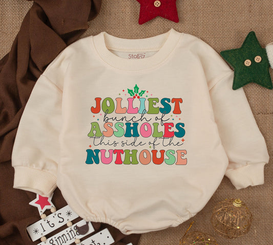 Festive Funny Baby Romper – 1st Xmas Gift, Trendy Christmas Outfit  