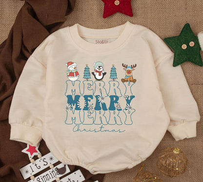 Festive Baby Romper: 1st Christmas Bodysuit & Holiday Sweatshirt