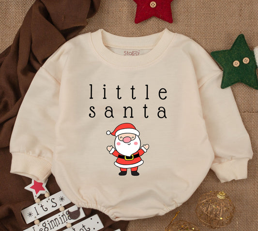 Adorable Baby Santa Romper Set - Cozy Christmas Sweatsuit for Girls