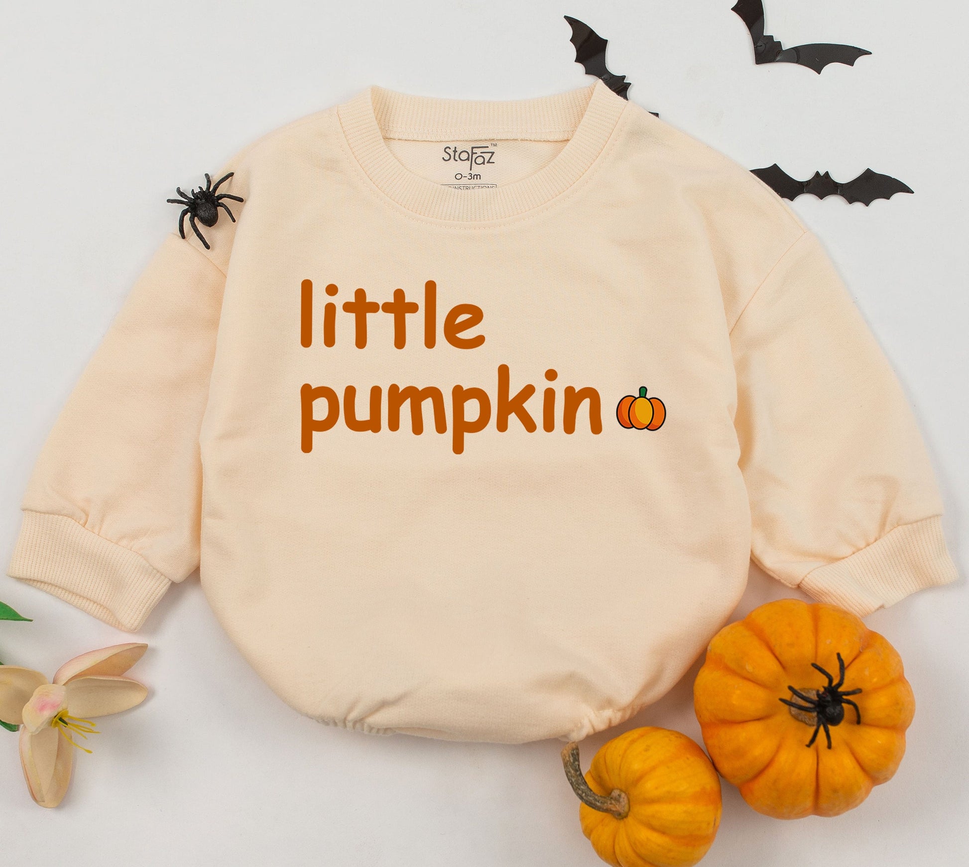 Pumpkin Baby Romper & Sweatshirt - Unisex Halloween & Fall Outfit